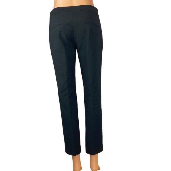 Mango Blue Career Mid Rise Ankle Stretch Straight Leg Pockets Trouser Pants Sz 2 - Picture 3 of 7